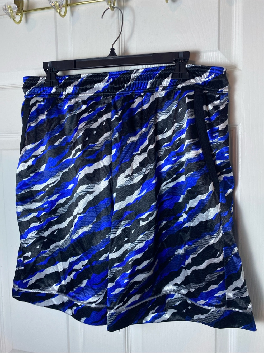 AND1 Blue, Black & White Camo Athletic Shorts Size Large